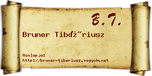 Bruner Tibériusz névjegykártya